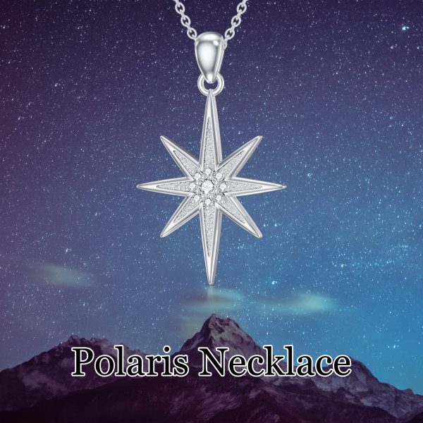 lab grown lab created diamond north star necklace 925 sterling silver for women