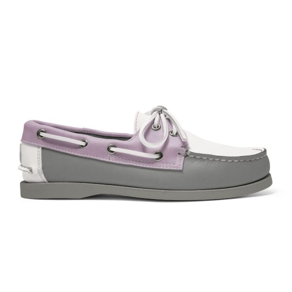 women's leather boat shoe the grey collection