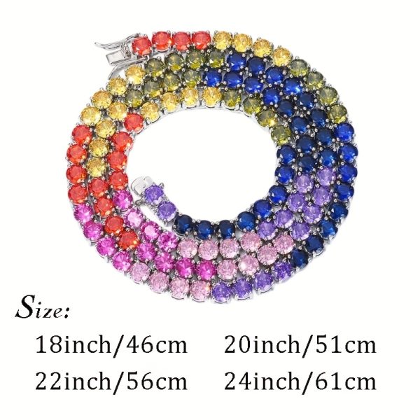 925 silvery necklace made of synthetic moissanite in 2 colors and 3 sizes, 7 9 inches, luxurious, shiny, fashionable, and versatile. a necklace suitable for everyone to wear, suitable for mother's day, valentine's day, banquets, and gatherings