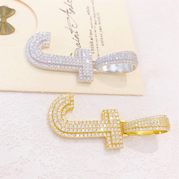 hot deal 26 letter pendant s925 925 silver full set moissanite can be worn through tennis chains