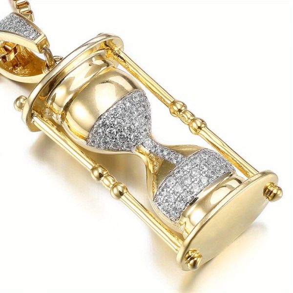 hip hop style s925 silver hourglass pendant necklace personality jewelry, unisex jewelry