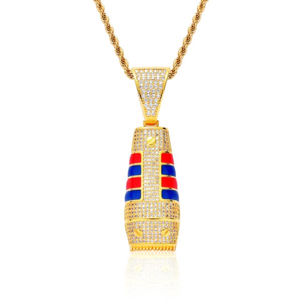 european and american necklaces men's personality creative micro inlaid razor pendant trendy brand fader pendant hiphop jewelry new year gift