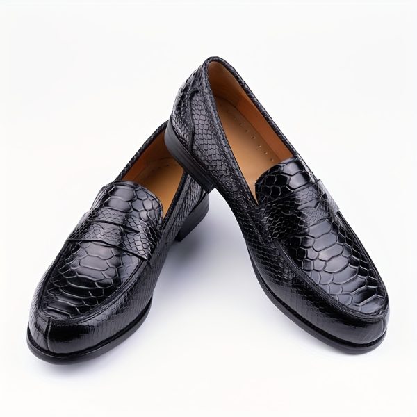 elitecraft men's luxe loafers premium slip on shoes with exquisite embossed design, ultra breathable microfiber lining, durable rubber sole for year round comfort and versatility