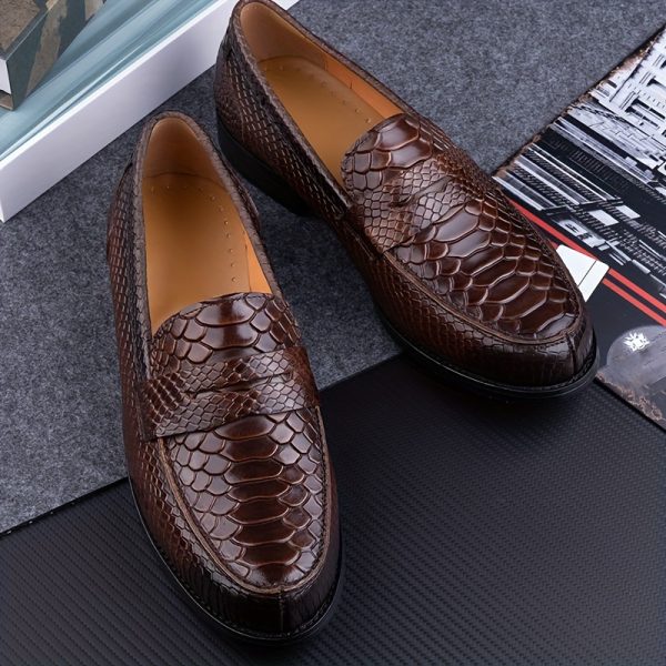 elitecraft men's luxe loafers premium slip on shoes with exquisite embossed design, ultra breathable microfiber lining, durable rubber sole for year round comfort and versatility