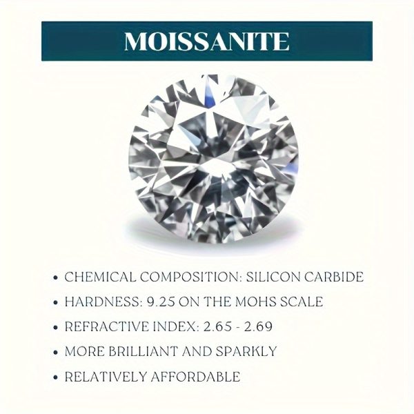 1pc 925 silvery silvery color pendant, 5 carat moissanite, suitable for birthday, party, mother's day gifts for men and women