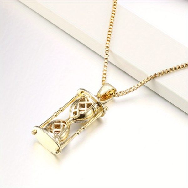 hip hop style s925 silver hourglass pendant necklace personality jewelry, unisex jewelry