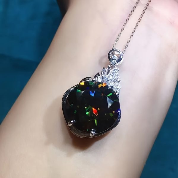 1pc s925 silver with 18k gold plated inlaid 10cts 20cts moissanite necklace for men and women wedding anniversary gift