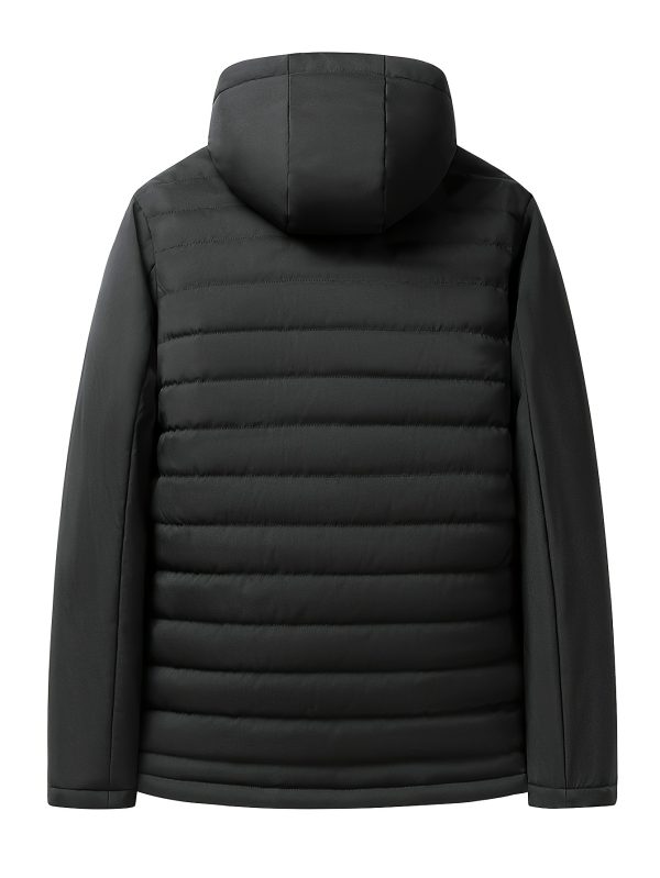 men's insulated parka warm winter men's insulated hooded parka jacket | faux fur trim, adjustable straps & zipper pockets | black, winter coat