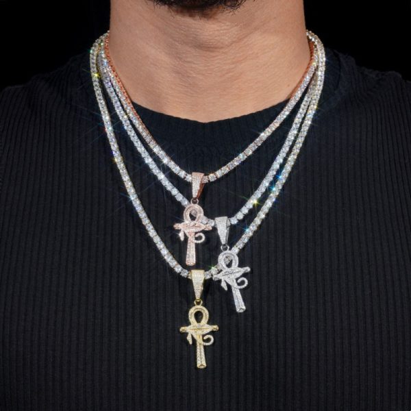 925 silvery luxury cross pendant european and american new moissanite small clear marriage proposal men and women's jewelry, wedding, banquet, party men