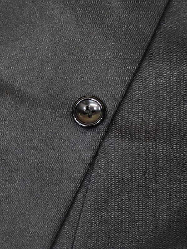 men's classic black single breasted blazer with lapel collar & side pockets polyester tang suit jacket for business & formal occasions, long sleeve, glossy finish