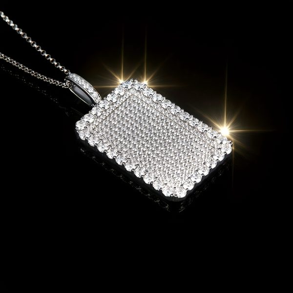 1pc 925 sterling silvery iced out moissanite pendant necklace unisex hip hop chain, non tarnish hypoallergenic jewelry gift for boyfriend or girlfriend on valentine's day, christmas or birthday