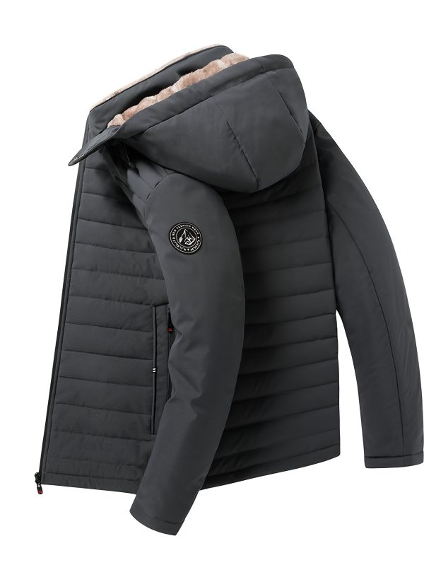 men's insulated parka warm winter men's insulated hooded parka jacket | faux fur trim, adjustable straps & zipper pockets | black, winter coat