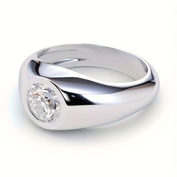 1pc s925 silver inlaid 3 carat moissanite ring for men and women, luxurious, simple, fashionable, elegant, men's gift, women's gift, suitable for daily wear, give to friends and family, holiday gift, halloween christmas gift, black friday gift