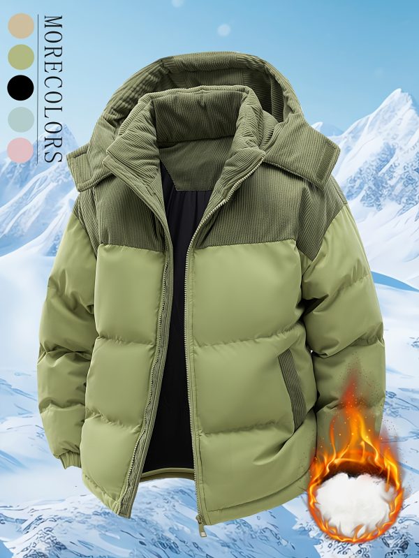 2025 new winter men's coat hooded, casual, plus size velvet for cold weather