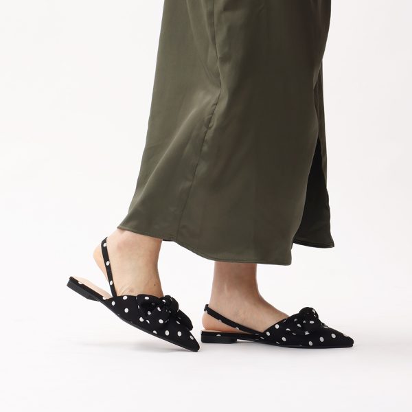 women's bow fashion sandals, with a unique pointy flat polka dot design, suitable for parties, vacations and other places