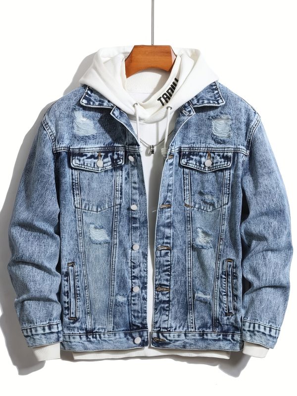 men's ripped denim jacket for all seasons