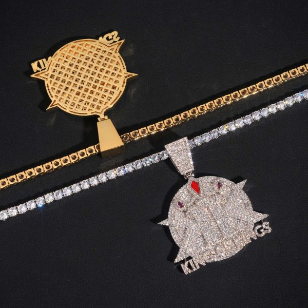 925 silver moissan men's full solid hip hop disc letter pendant fashion pendant men's women's ring pendant necklace fashion trend father's day gift birthday gift holiday gift perfect gift