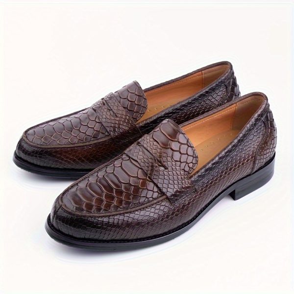 elitecraft men's luxe loafers premium slip on shoes with exquisite embossed design, ultra breathable microfiber lining, durable rubber sole for year round comfort and versatility