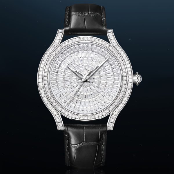 white stone exquisite men's watch fashion automatic movement business watch, without battery
