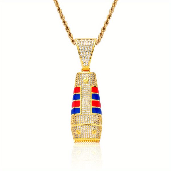 european and american necklaces men's personality creative micro inlaid razor pendant trendy brand fader pendant hiphop jewelry new year gift