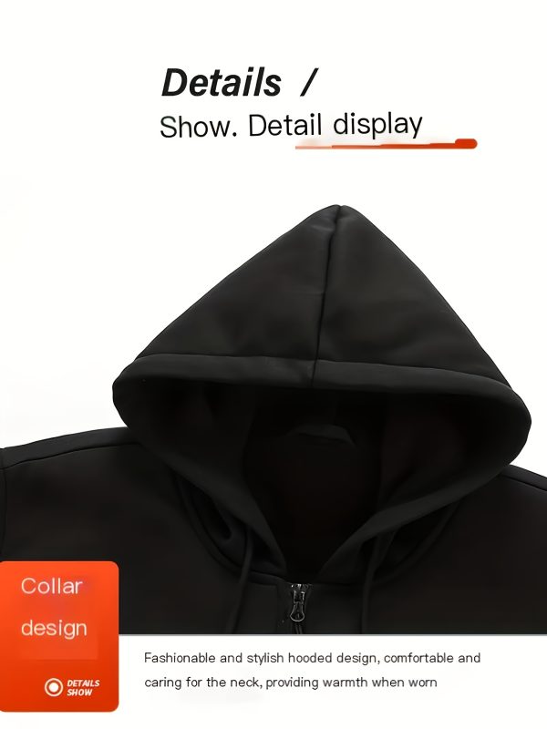 new smart dual control 17 area heating hoodie, casual warmth for men and women, outdoor sports, climbing, winter cold resistant coat, usb port, three level temperature control, no power included