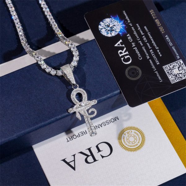 925 silvery luxury cross pendant european and american new moissanite small clear marriage proposal men and women's jewelry, wedding, banquet, party men