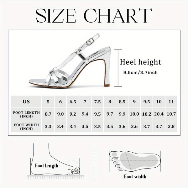 chic summer strappy heels round toe ankle wrap stiletto sandals with metal buckle, women's dressy footwear for date nights& clubwear, silvery