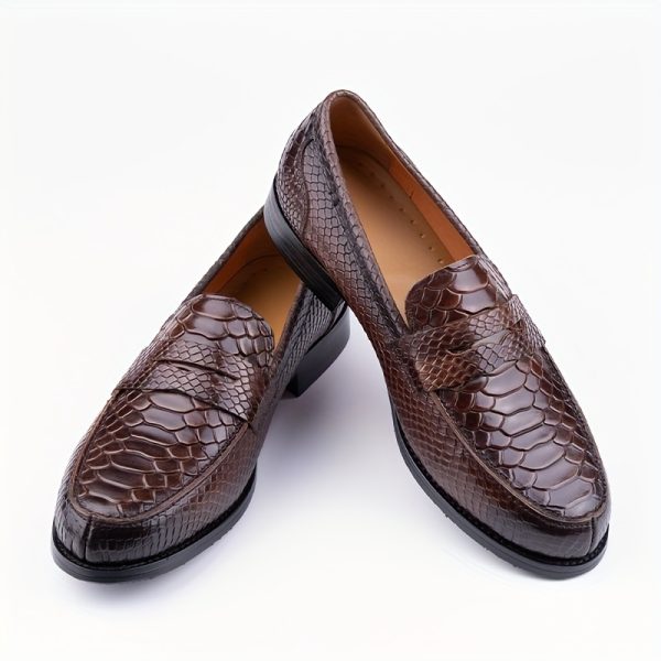 elitecraft men's luxe loafers premium slip on shoes with exquisite embossed design, ultra breathable microfiber lining, durable rubber sole for year round comfort and versatility
