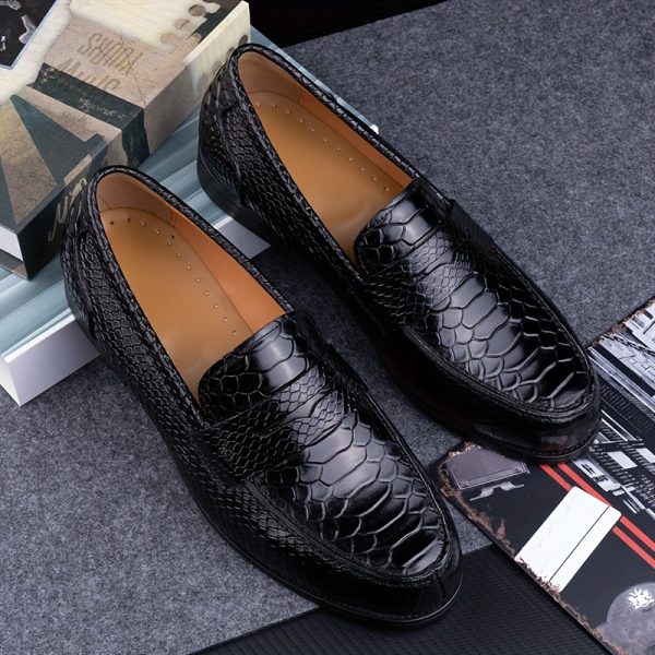 elitecraft men's luxe loafers premium slip on shoes with exquisite embossed design, ultra breathable microfiber lining, durable rubber sole for year round comfort and versatility
