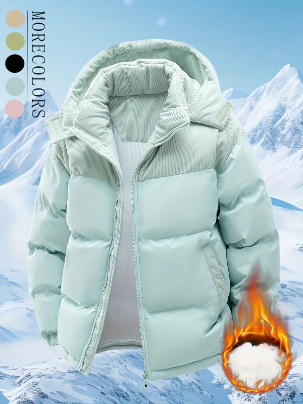 2025 new winter men's coat hooded, casual, plus size velvet for cold weather