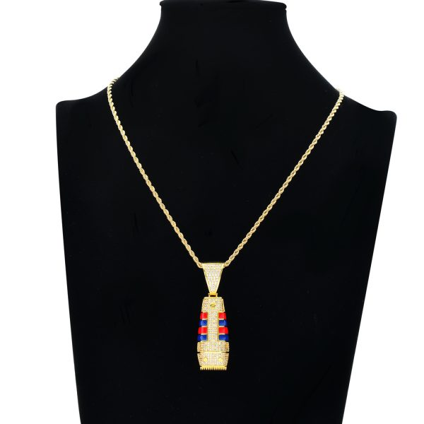 european and american necklaces men's personality creative micro inlaid razor pendant trendy brand fader pendant hiphop jewelry new year gift