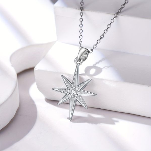 lab grown lab created diamond north star necklace 925 sterling silver for women