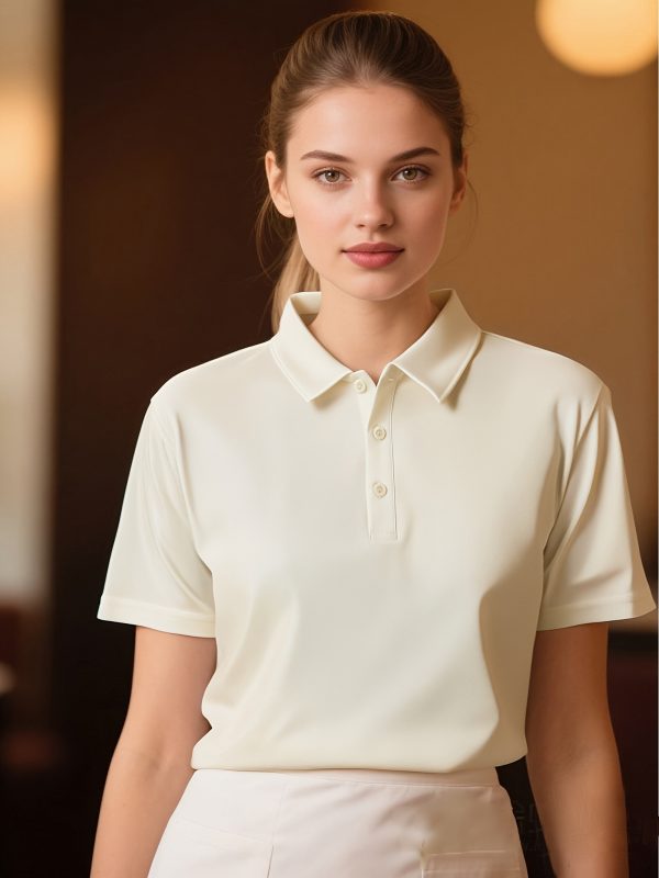 5pcs polo shirt 5pcs women's polo shirt set breathable, comfortable solid color short sleeve polo collar | casual attire, summer blouse, 145gsm