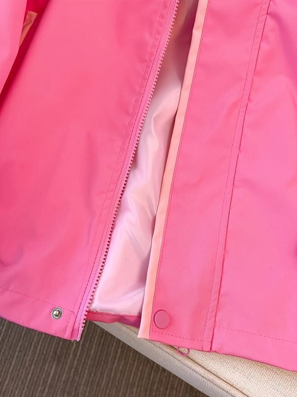 women's spring and autumn 2025 new sporty style jacket in candy color with contrasting side stripes, letter decals, hooded drawstring zipper cardigan jacket with pockets for casual all match wear