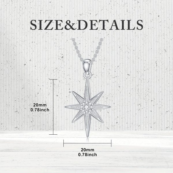 lab grown lab created diamond north star necklace 925 sterling silver for women