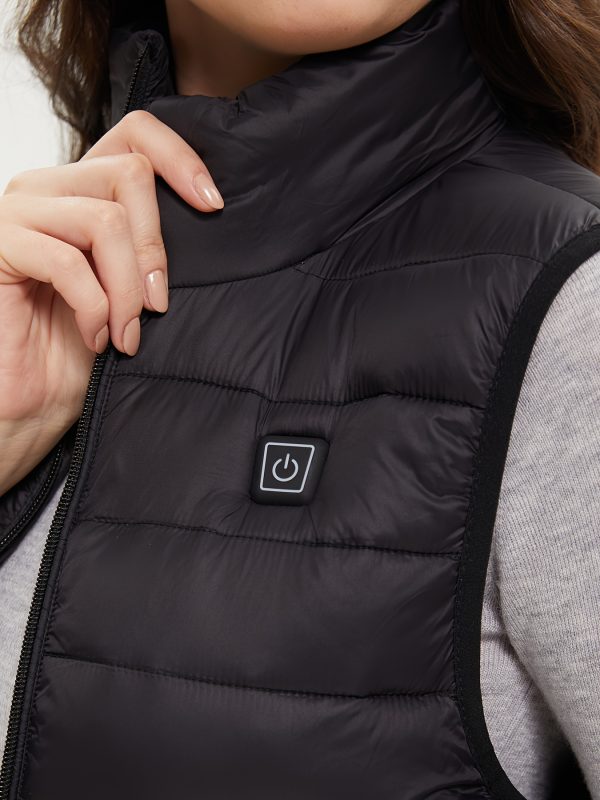 vest for women with battery pack included, warm slim suitable for charging electric vest, wear power bank machine washable and dry cleaned, long stay warm