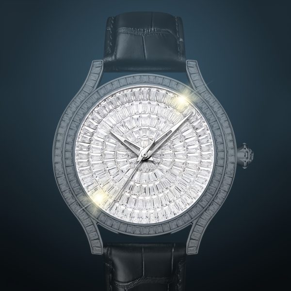 white stone exquisite men's watch fashion automatic movement business watch, without battery