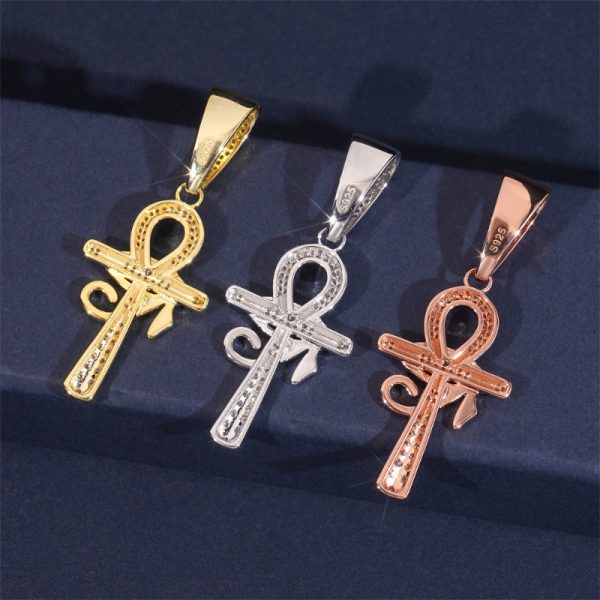 925 silvery luxury cross pendant european and american new moissanite small clear marriage proposal men and women's jewelry, wedding, banquet, party men
