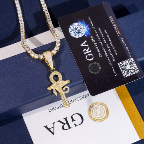 925 silvery luxury cross pendant european and american new moissanite small clear marriage proposal men and women's jewelry, wedding, banquet, party men